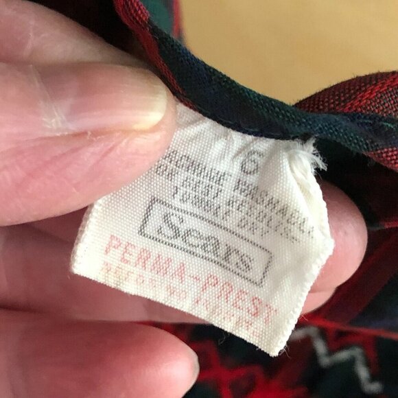 Vintage Sears Smocked Plaid Dress - Baby Doll Prairie - Picture 2 of 4